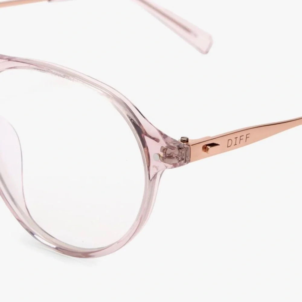 DIFF Miller Bluelight Glasses Light Pink Crystal NWT